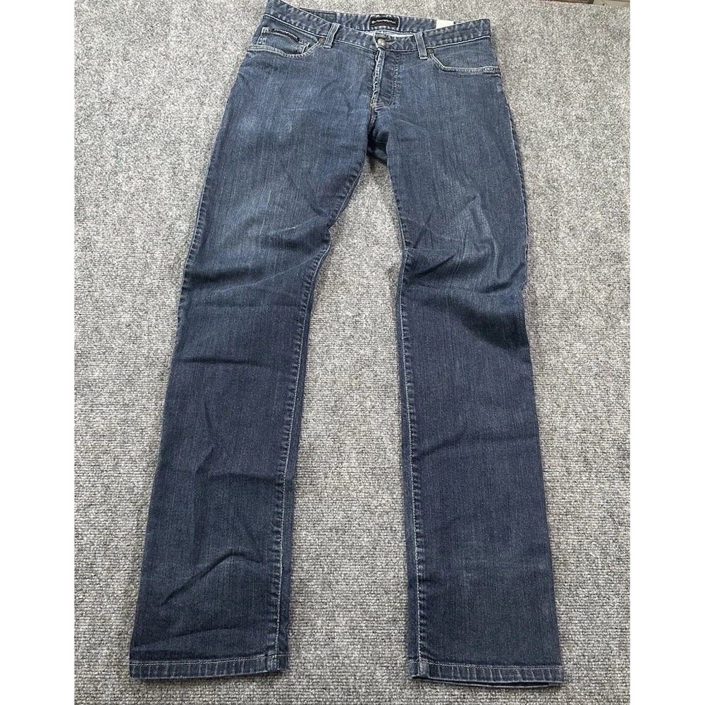 Emporio Armani Men's 32x35 Indigo Serious Comfort Zip Fly Blue Jeans Straight EC